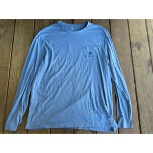 Southern Proper Long Sleeve Pocket T-Shirt Mens XL Gray Blue Dog Logo Graphic